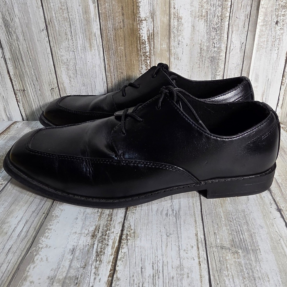 Sonoma Boys Black Square Toe Lace Up Dress Shoes Memory Foam Size 6 - Picture 5 of 9
